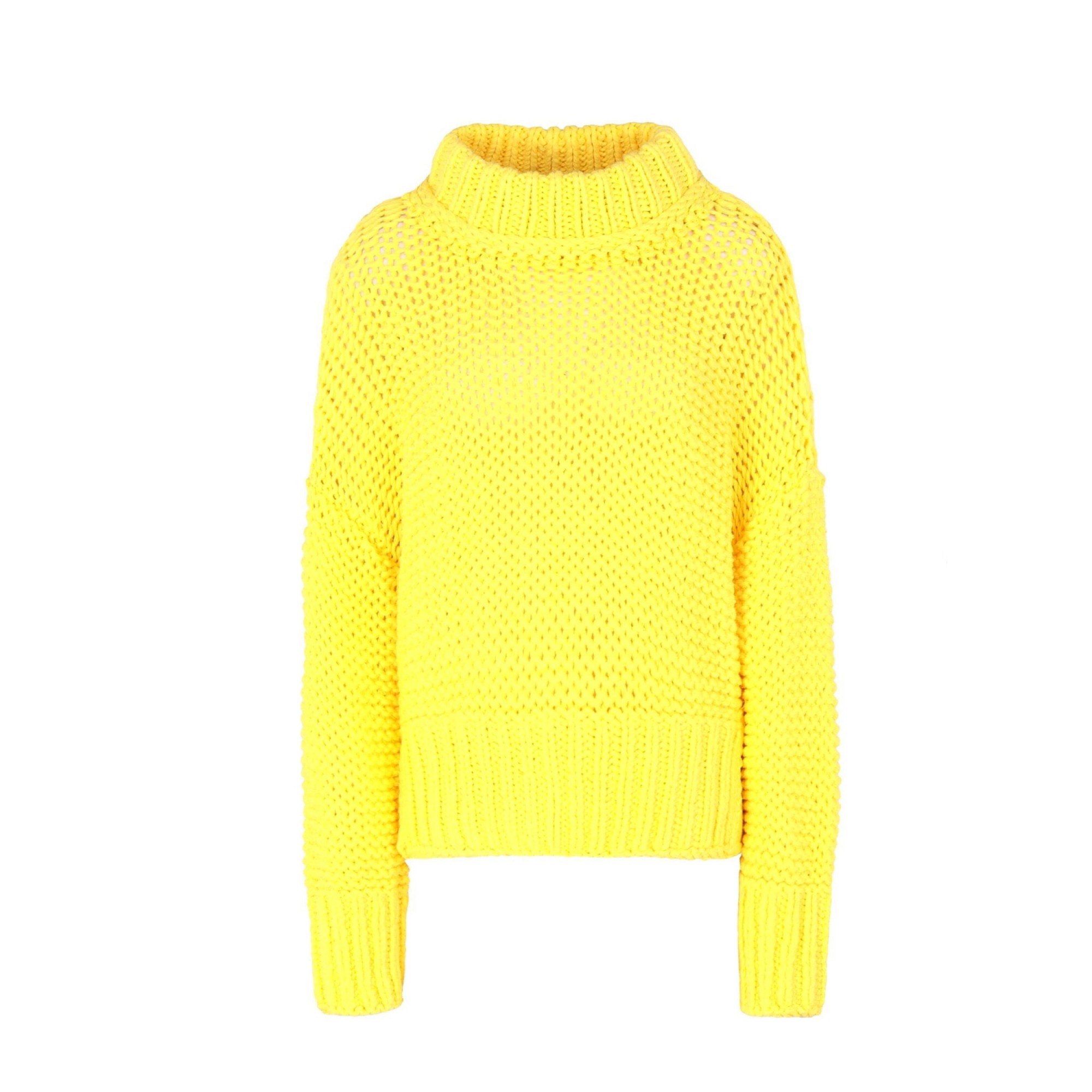 Желтый свитер с горлом женский