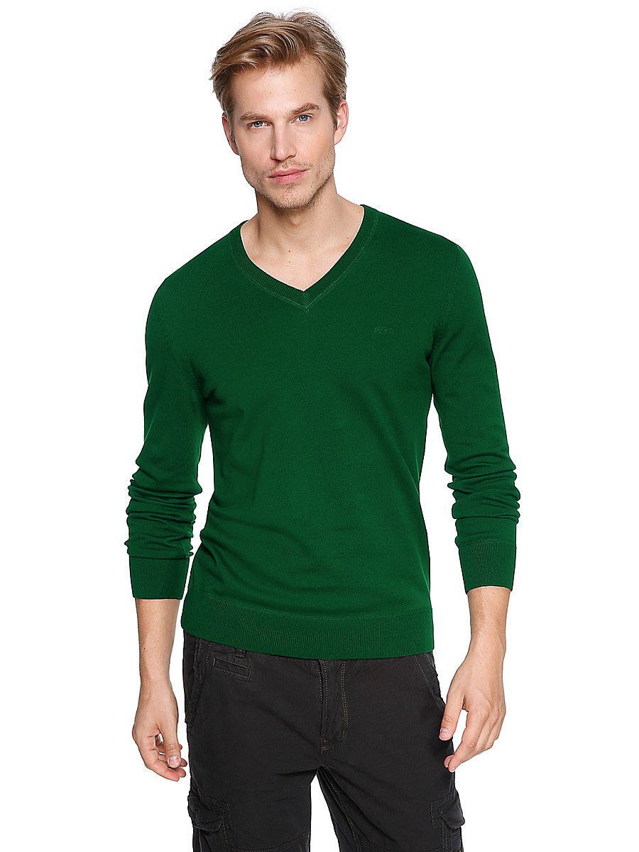 Пуловер светло зеленый OSTIN мужской