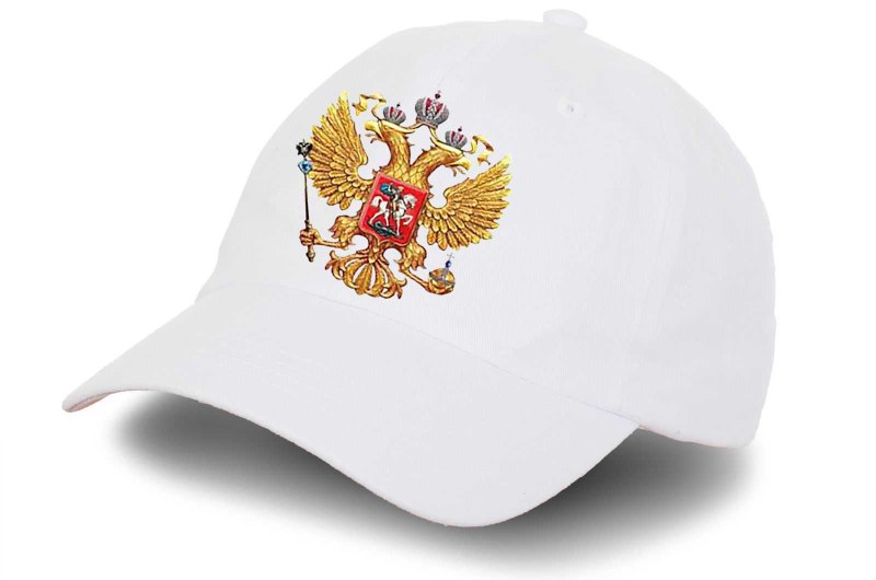 Бейсболка "Россия. Герб" белая