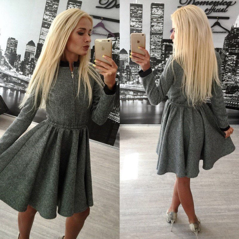 Платье клеш от груди
