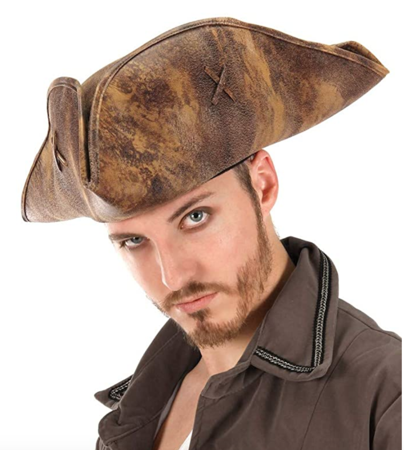 Шляпа-треуголка «Джек Воробей». Треуголка капитана Джека воробья. Шляпа капитана Джека. Головной убор для моря мужские. Джек шляпа