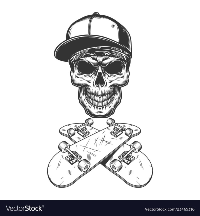 Скейтборд в стиле бандана