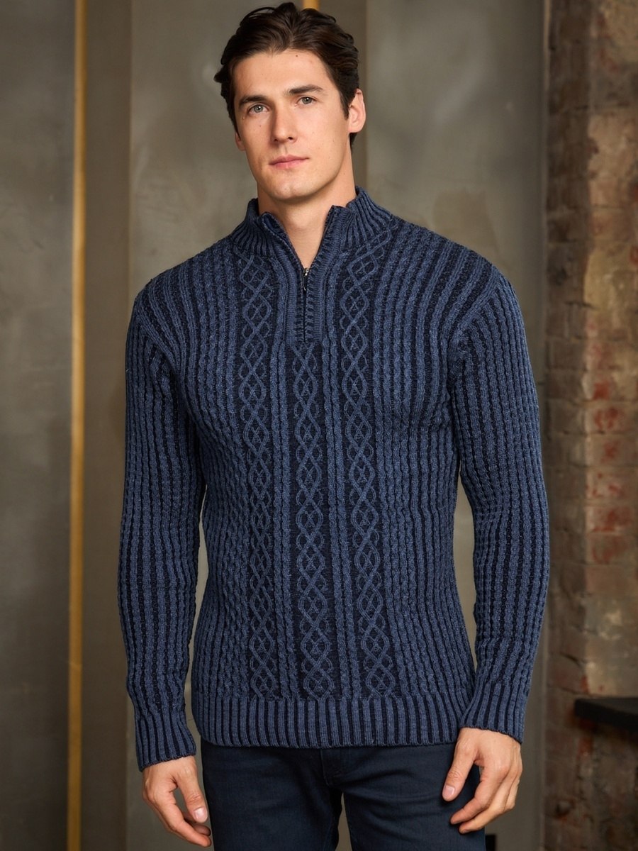 Мужской свитер с горлом спицами - красивые фото и картинки profashion.top