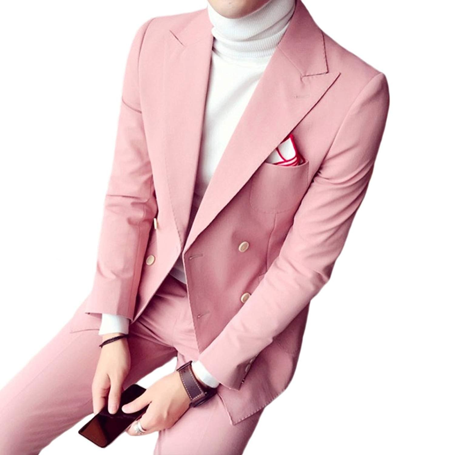 Стильные розовые костюмы мужские