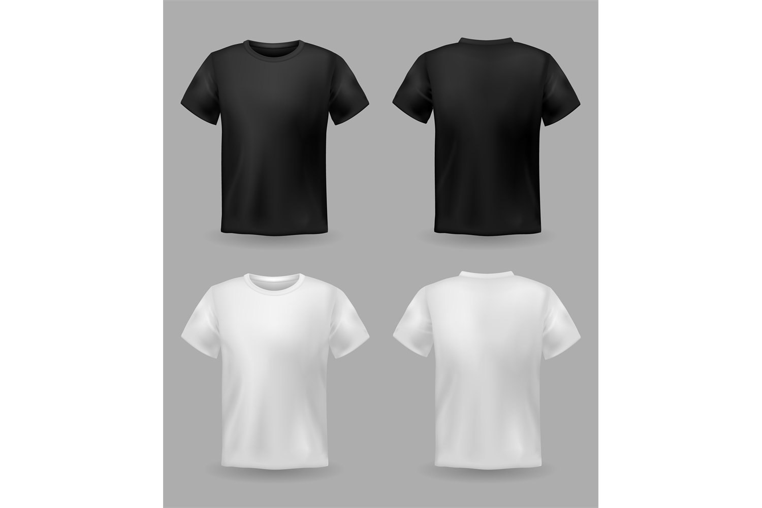 Купить базовые футболки хорошего качества. Белая и черная футболка. Футболка вид спереди.