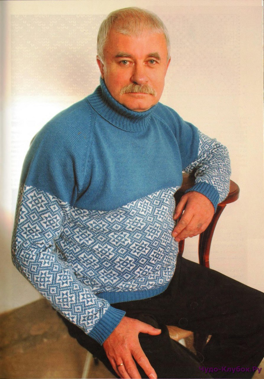 Мужской свитер на вязальной машине
