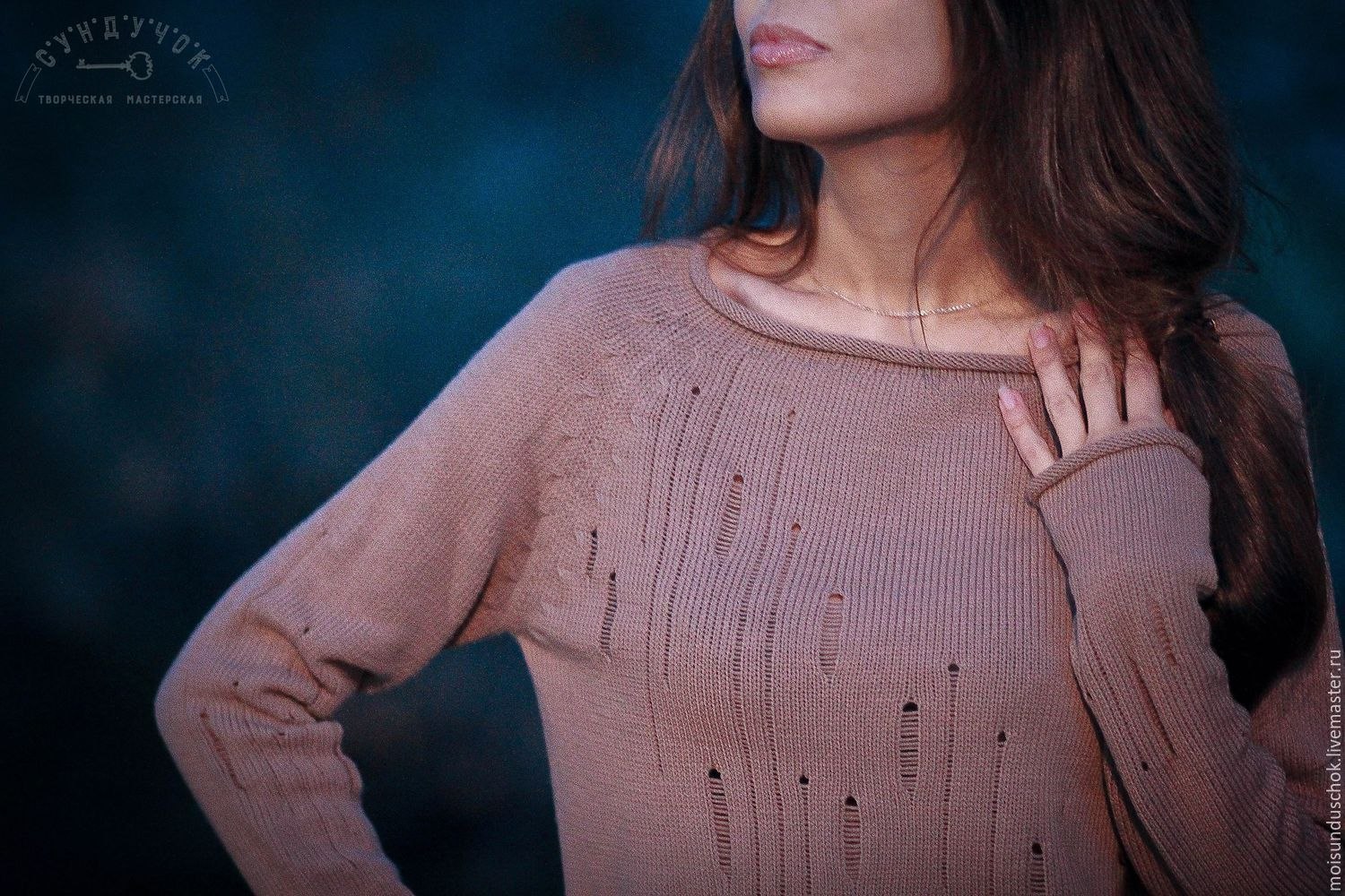 Рваное Платье Свитер фото 12