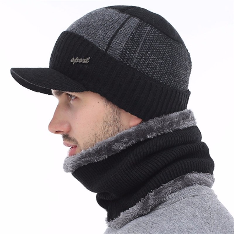 Вязаная шапка зимние Skullies мужская