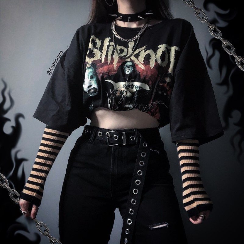 Goth outfit Грандж 2020 корейский