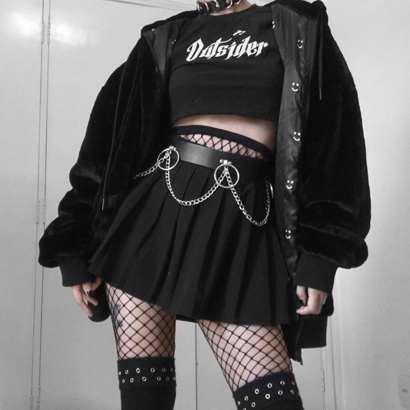 Goth outfit Грандж 2020 корейская одежда