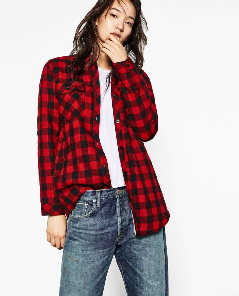 Клетчатая рубашка женская Oversize