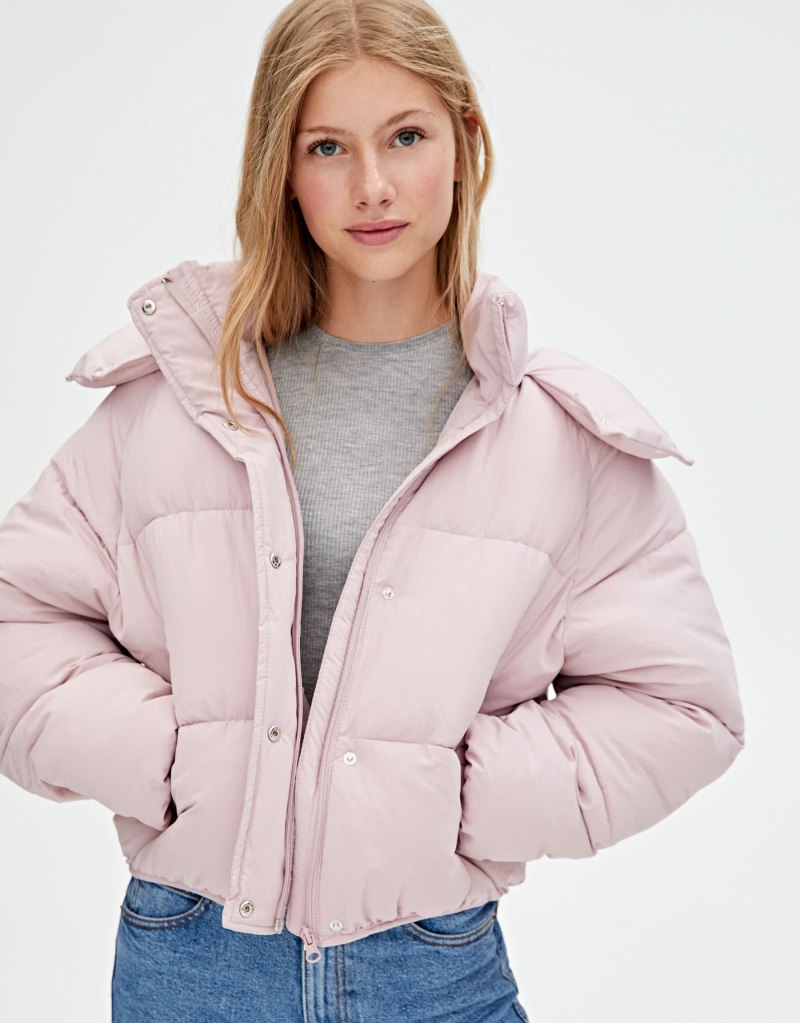 Куртка Pull Bear с капюшоном хаки