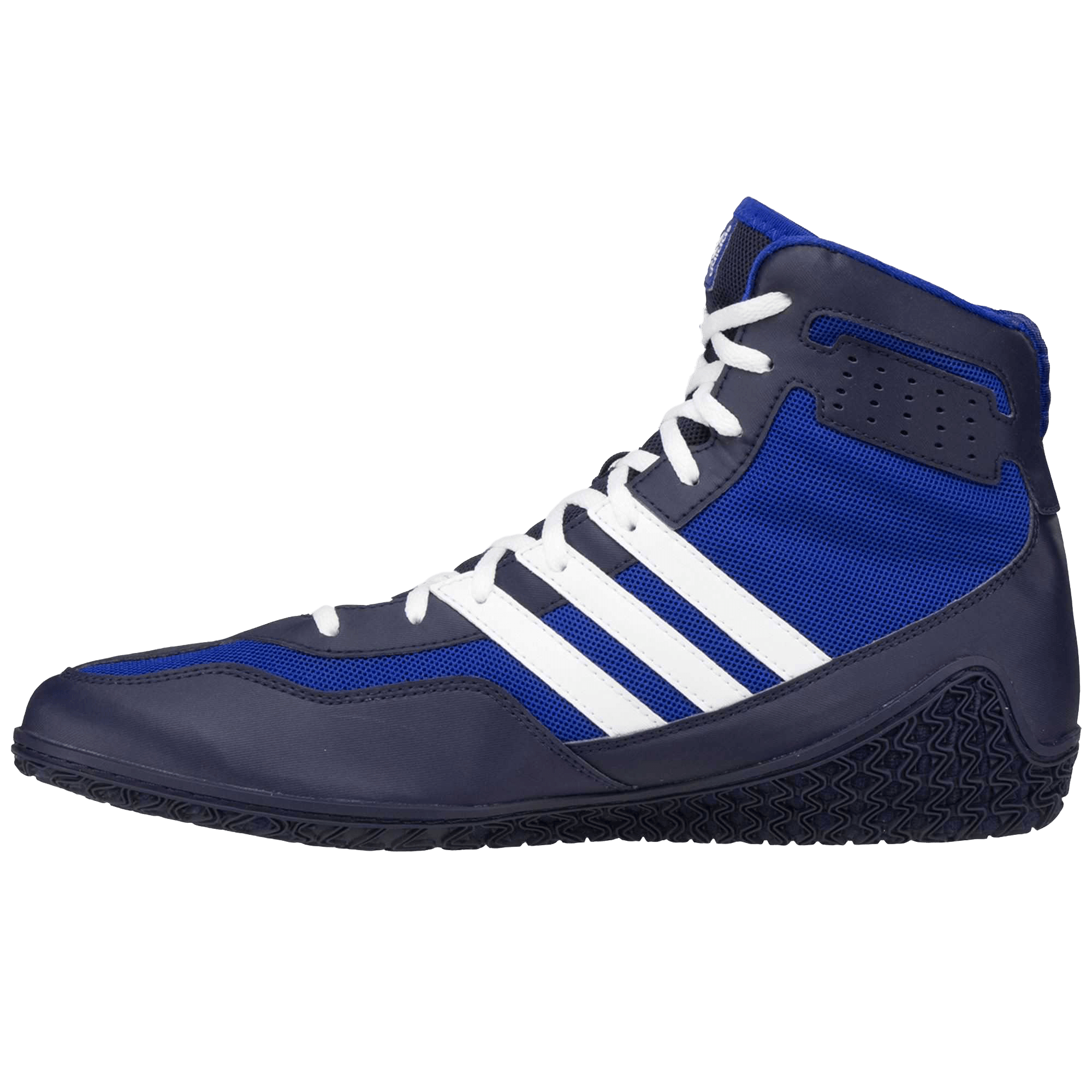 Adidas blue shoes.