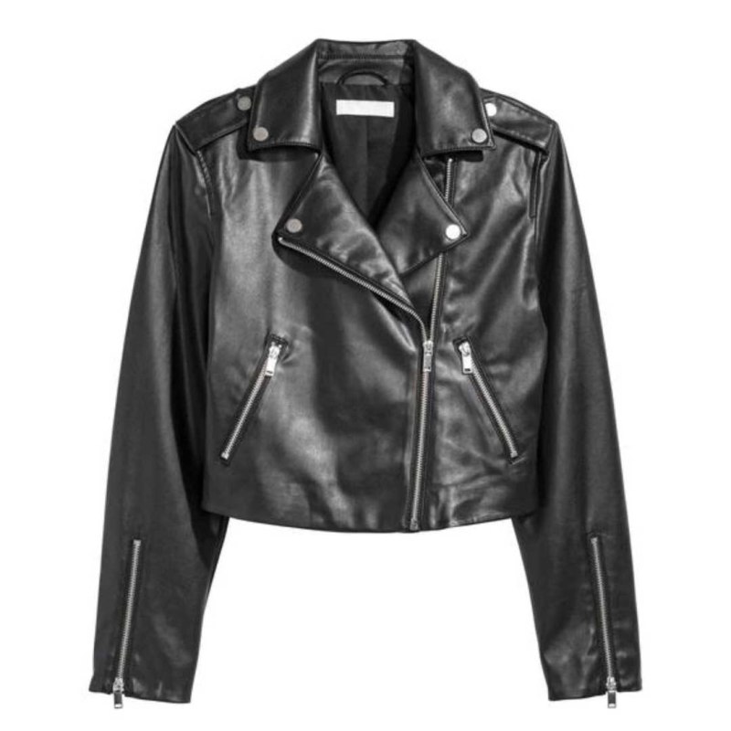 Кожаная куртка байкерская h&m