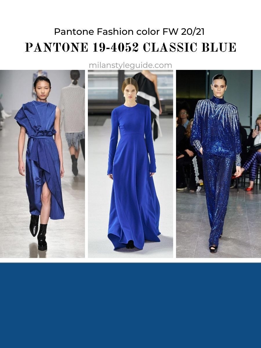 Цвета зимы в одежде. Pantone 19-4052 классический синий / Classic Blue (2020). Пантон цвета осень зима 2020 2021. Модные цвета в одежде. Модный цвет года.