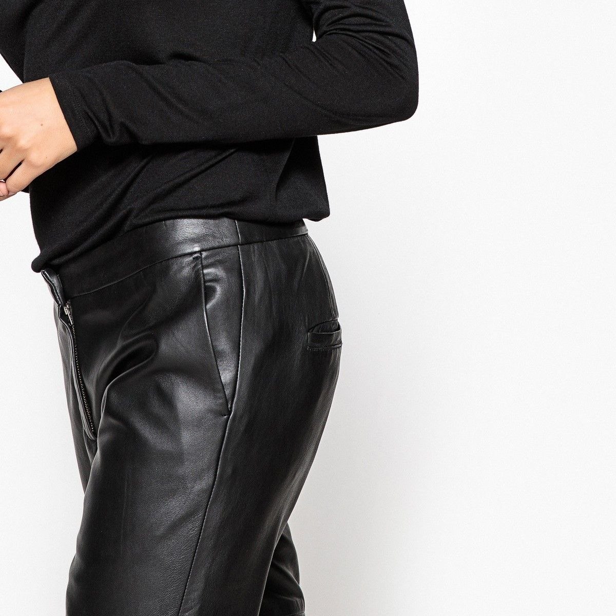 Кожаные натуральная брюки женские