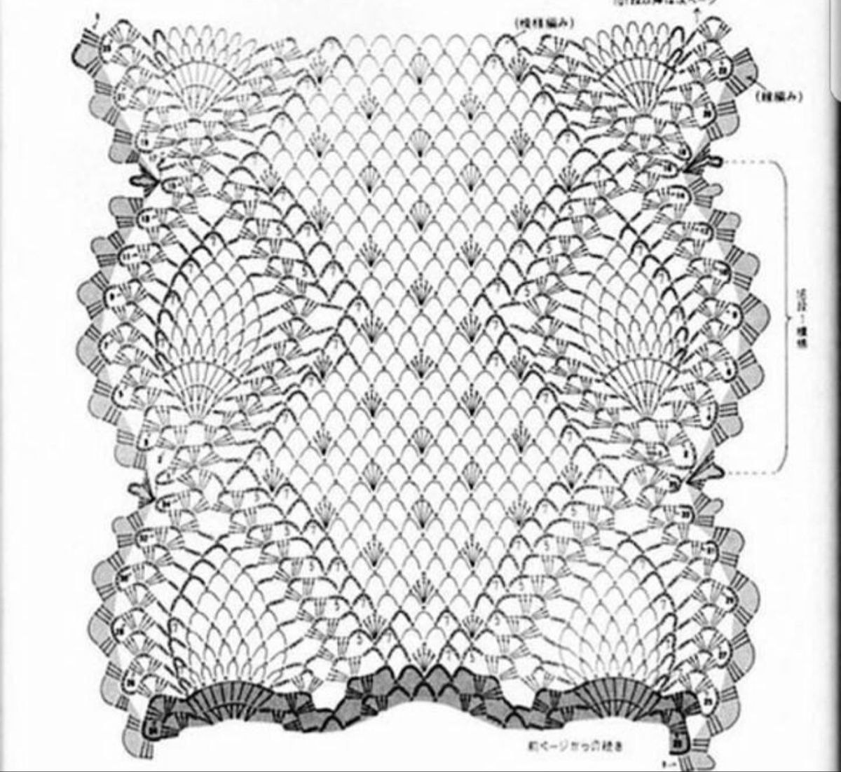 Ажурный палантин крючком