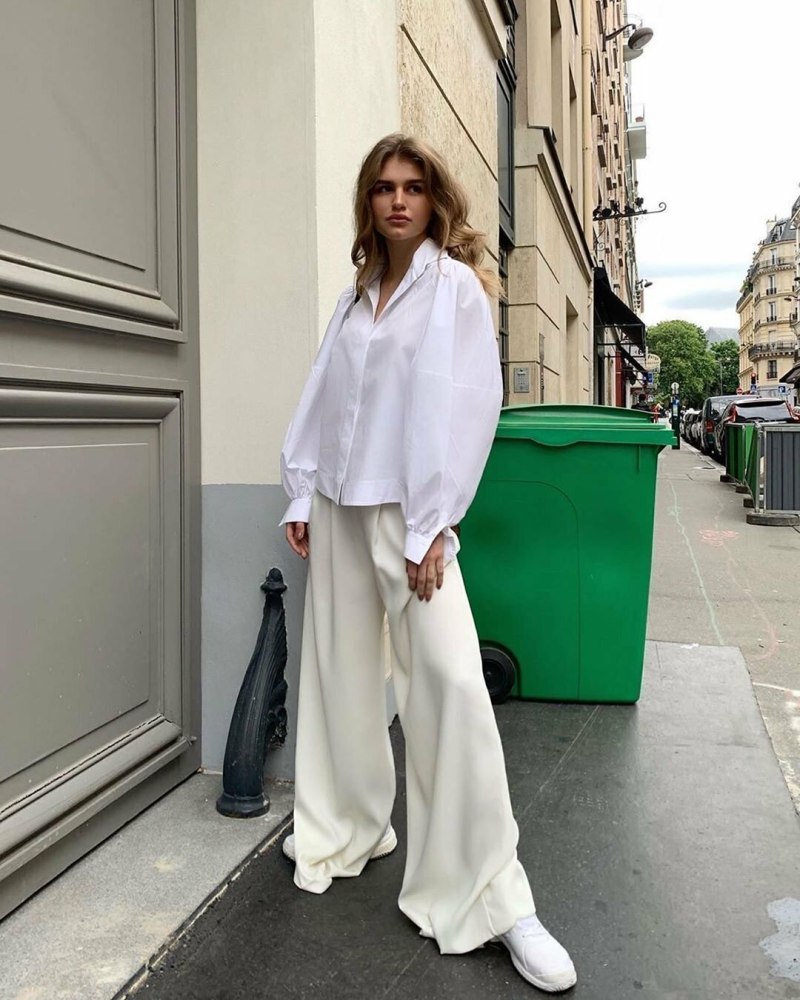 Брюки палаццо осень 2020 streetstyle