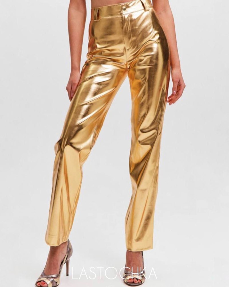 Золотые брюки Balmain