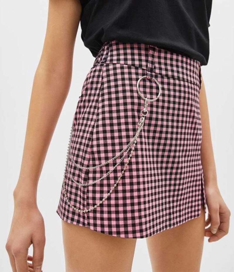 Юбка шорты Bershka в клетку