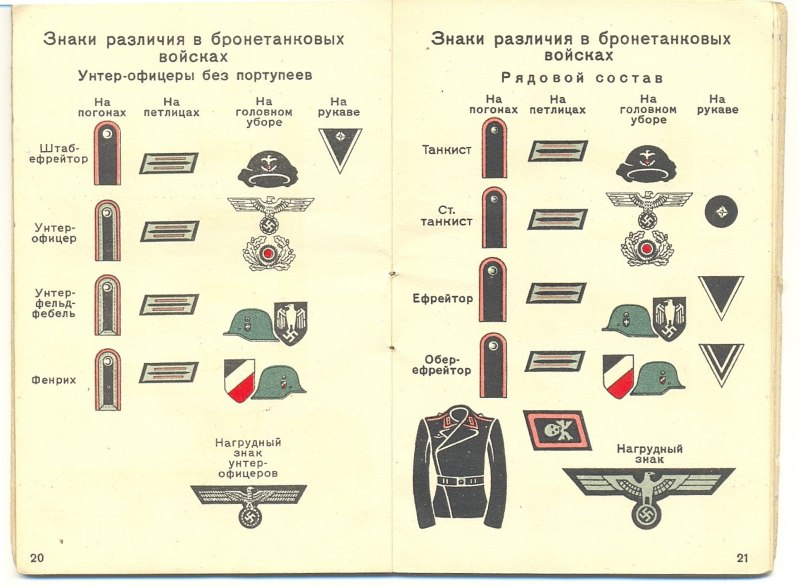 Знаки различия танкистов вермахта