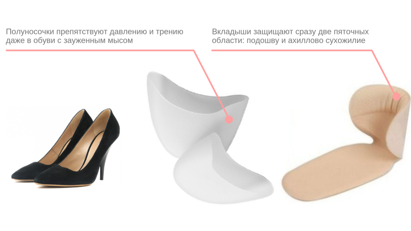 Стельки в туфли на каблуке для уменьшения размера