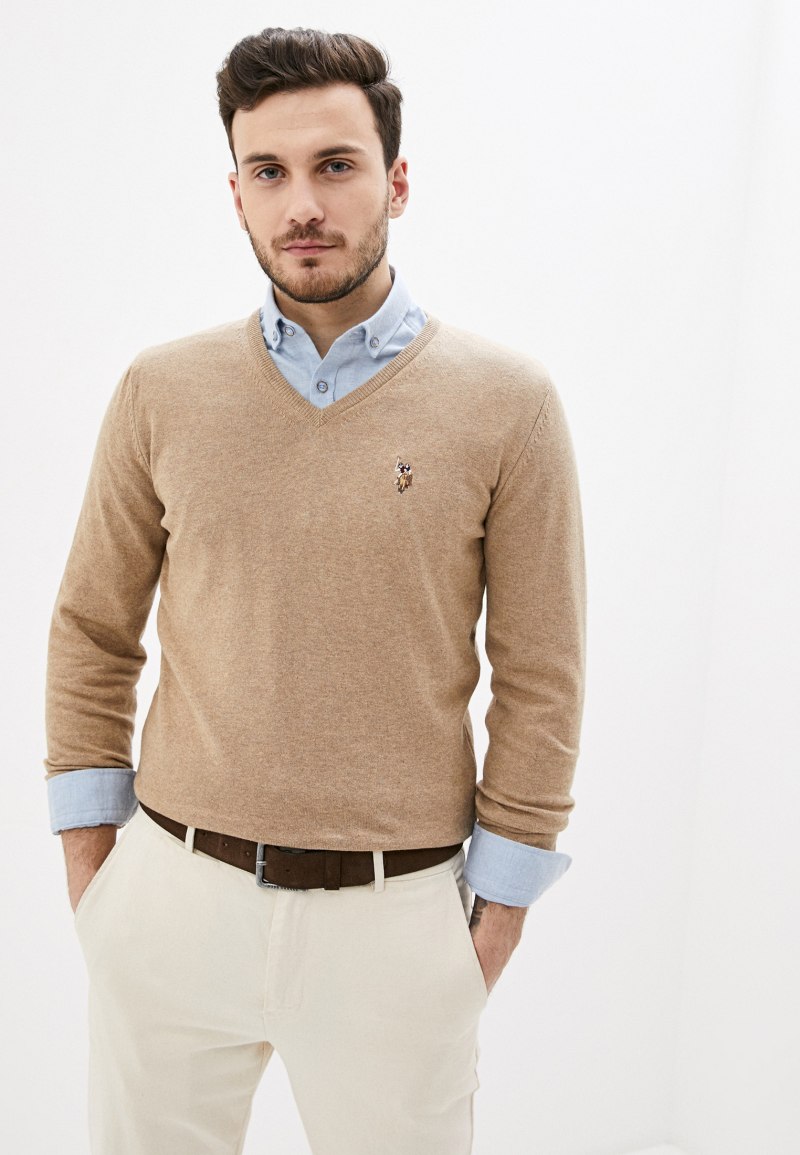 Polo Assn пуловер бежевый мужской
