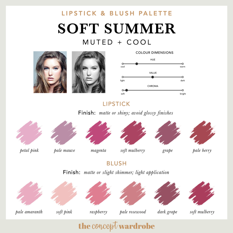 Палитра цветотипа Soft Summer