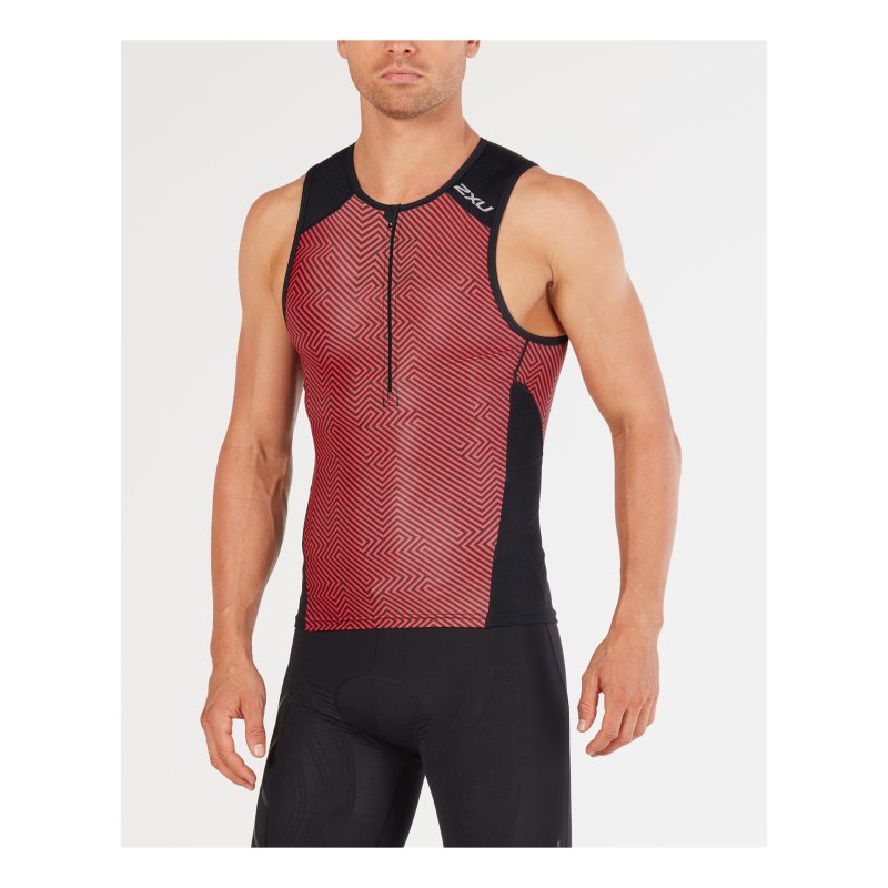 2xu Active tri Singlet Black/Dandelion Yell