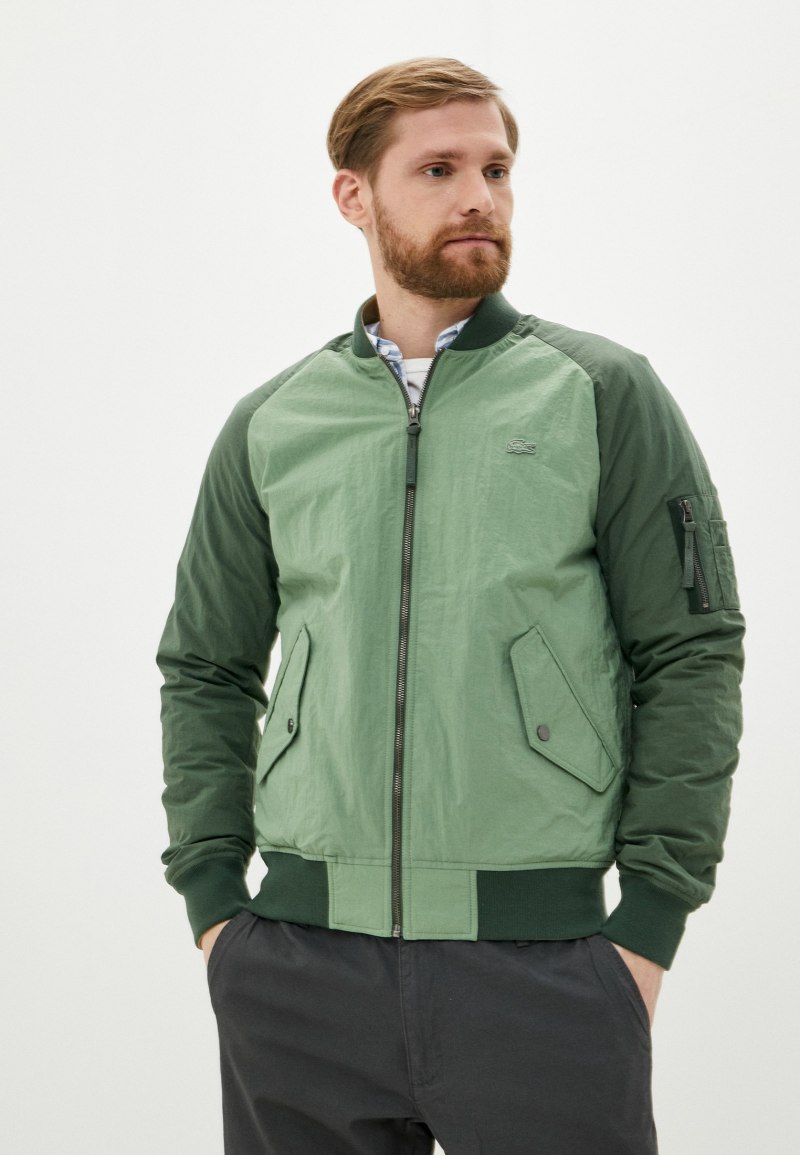 Бомбер зеленый мужской Lacoste