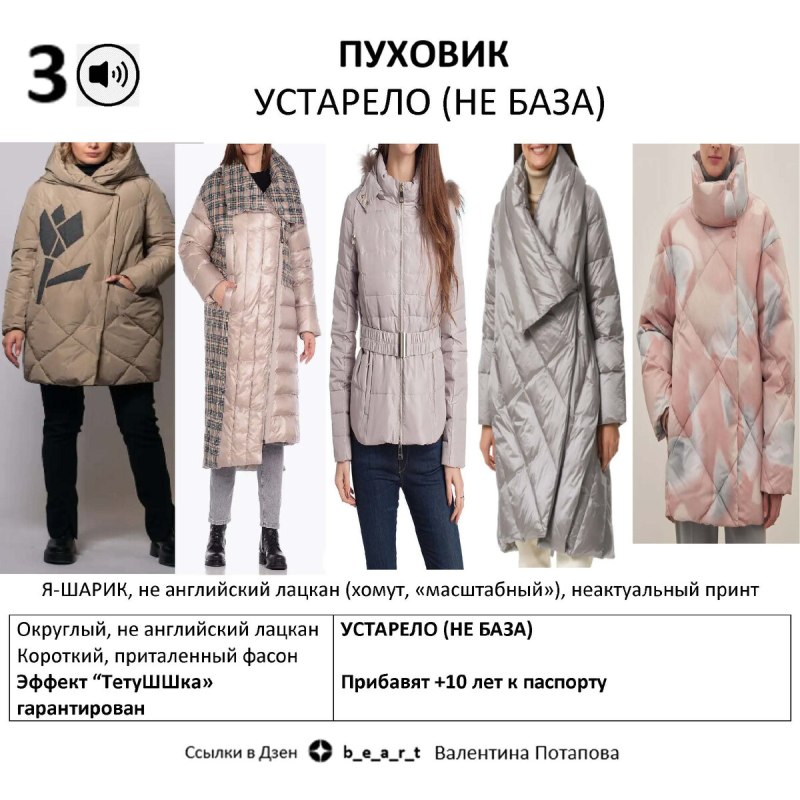 Устаревшие пуховики