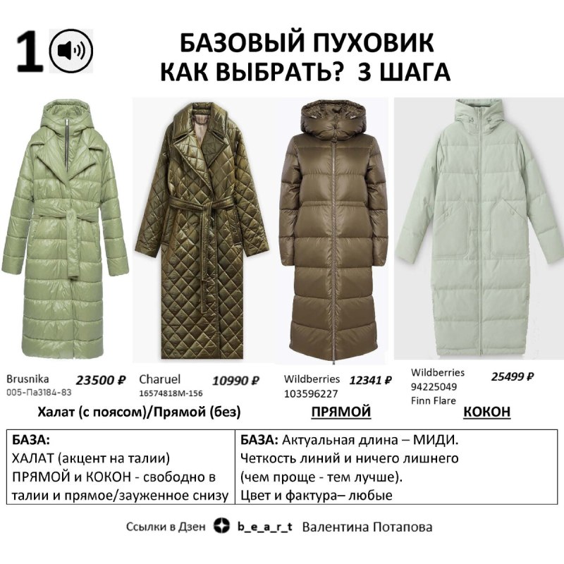 Базовые пуховики на зиму