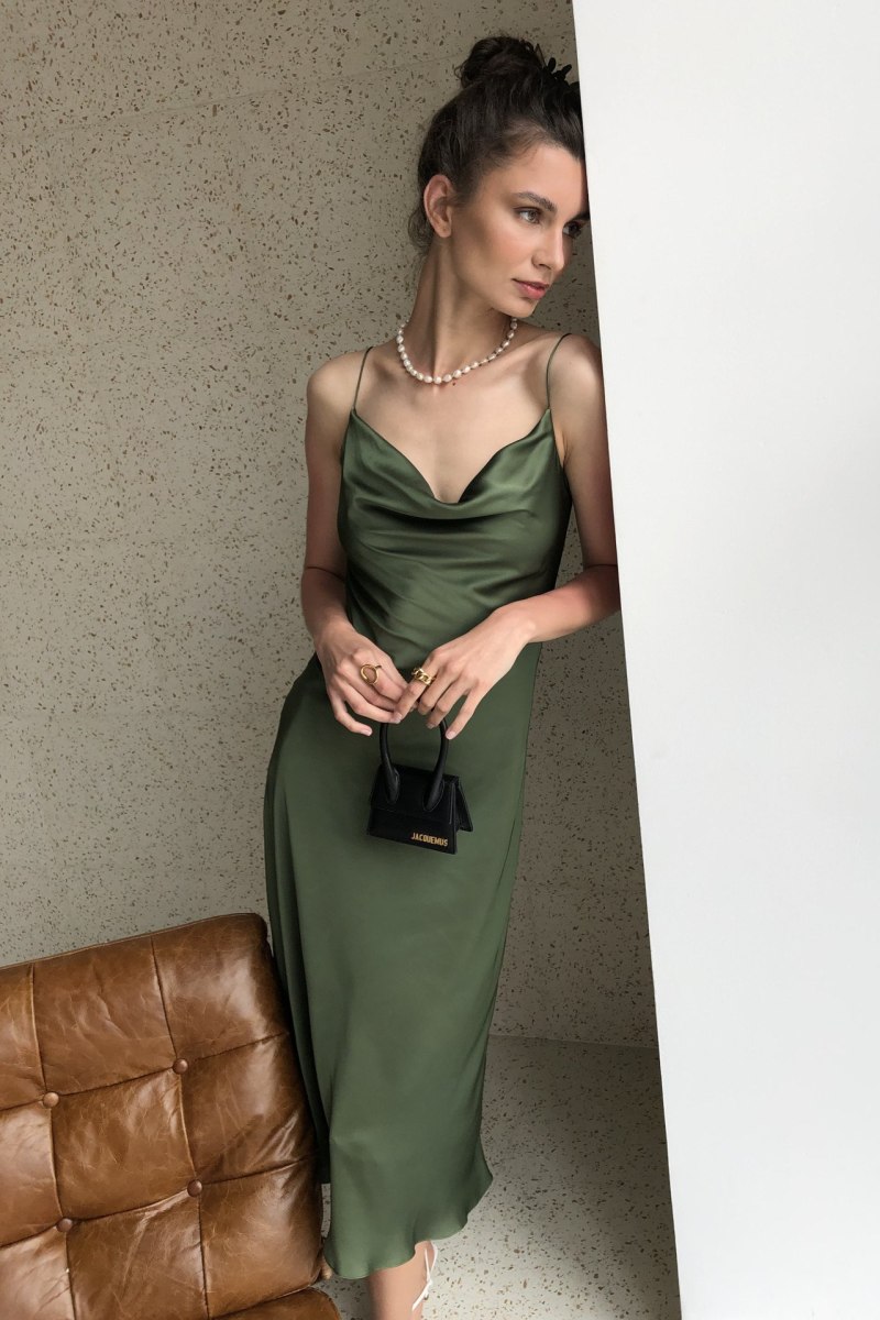 Платье комбинация Zara зеленое