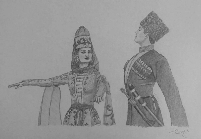 Адыгэ фащэ рисунок карандашом