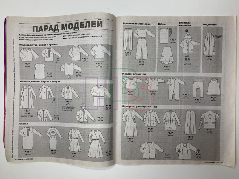 Размеры Бурда дети