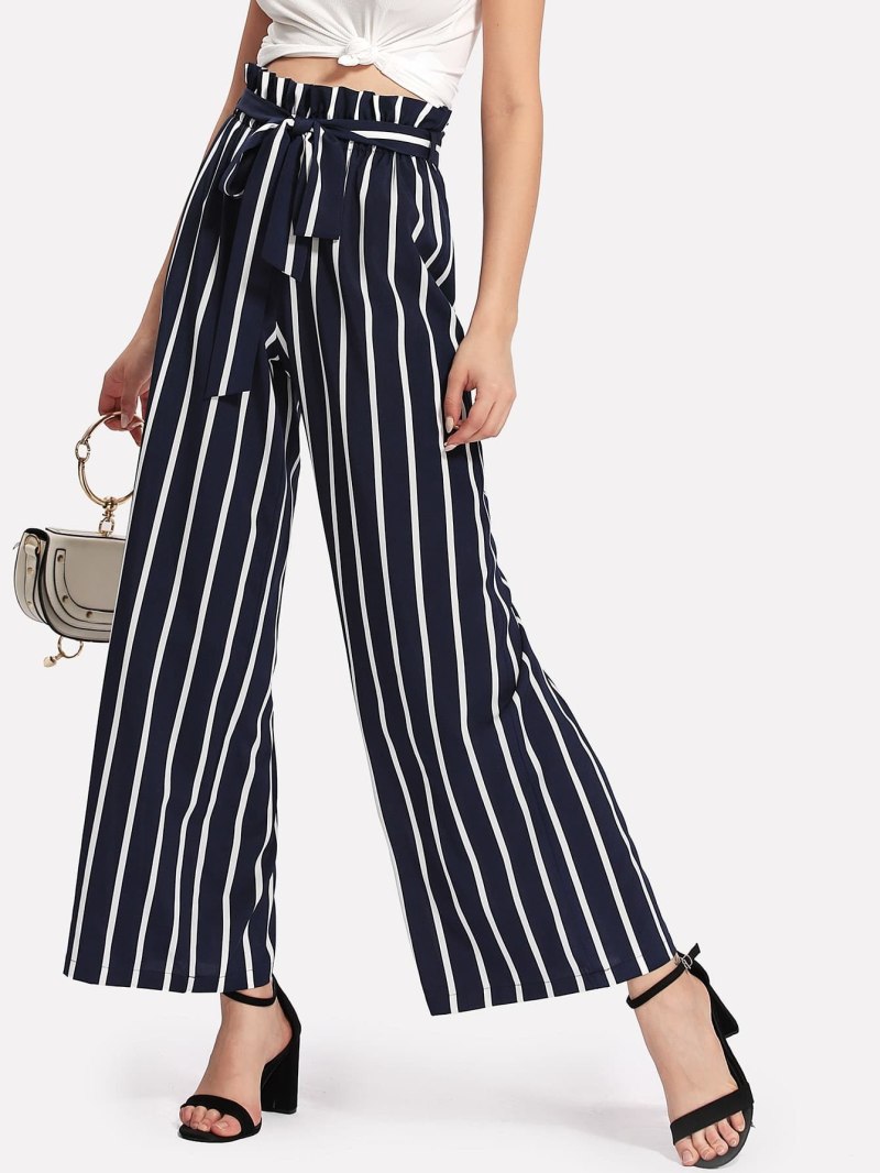 Широкие брюки в полоску