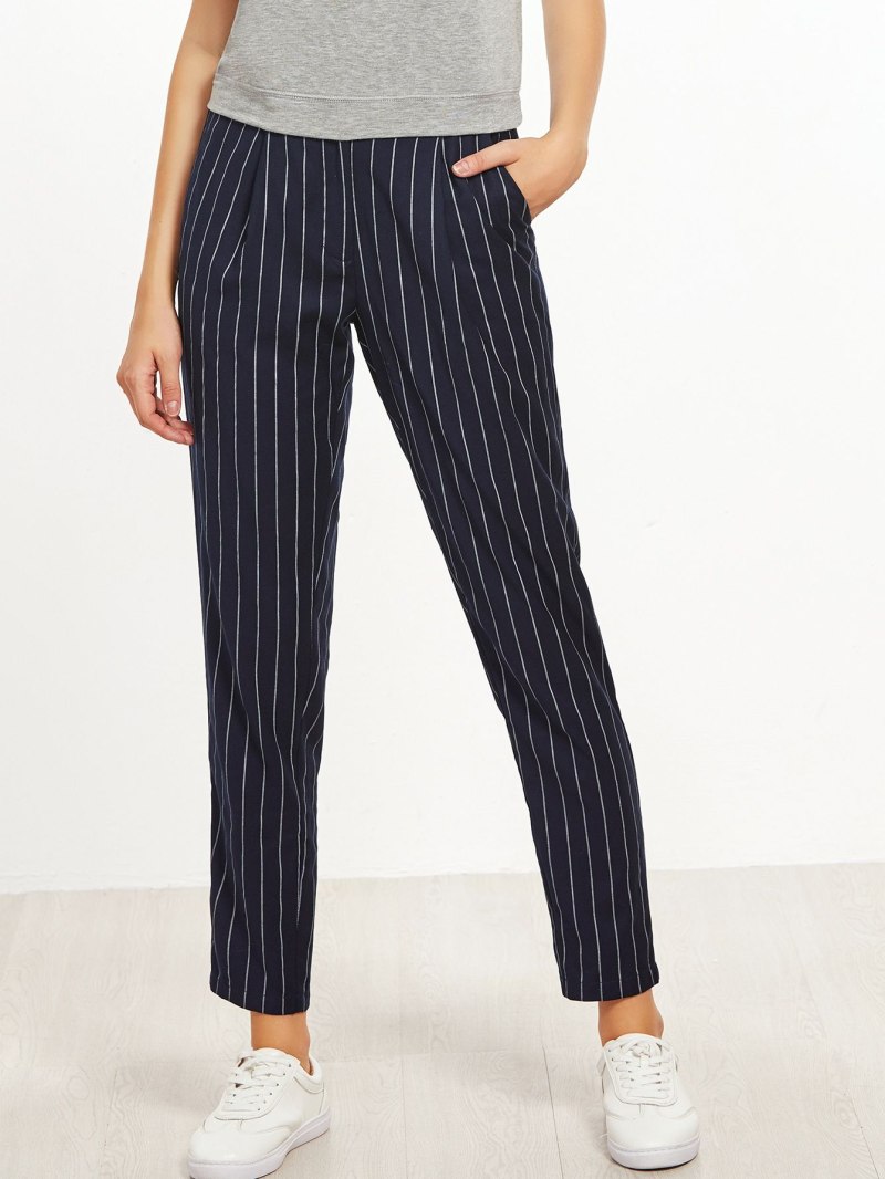 Брюки в мелкую полоску женские