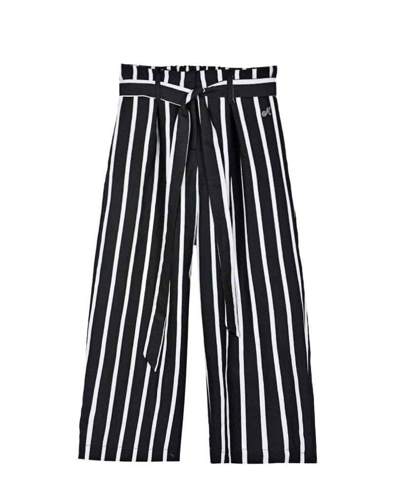 Штаны в полоску черно белые