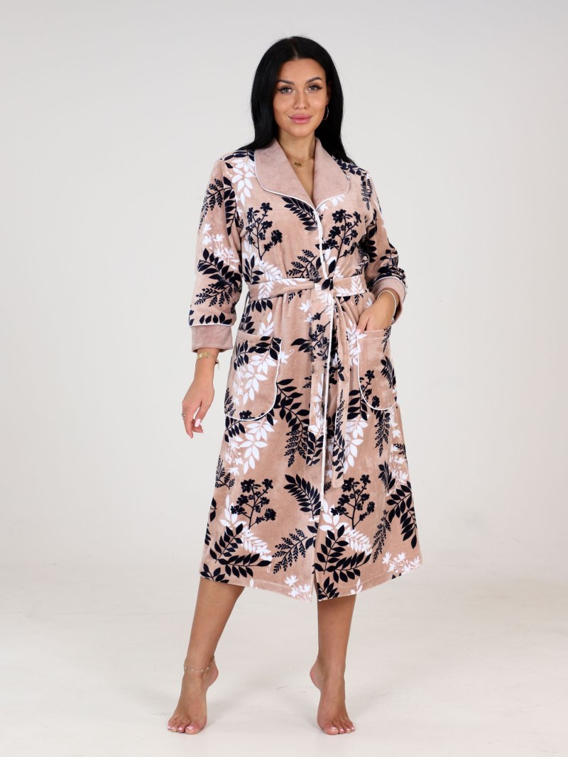 Халаты женские велюровые на пуговицах