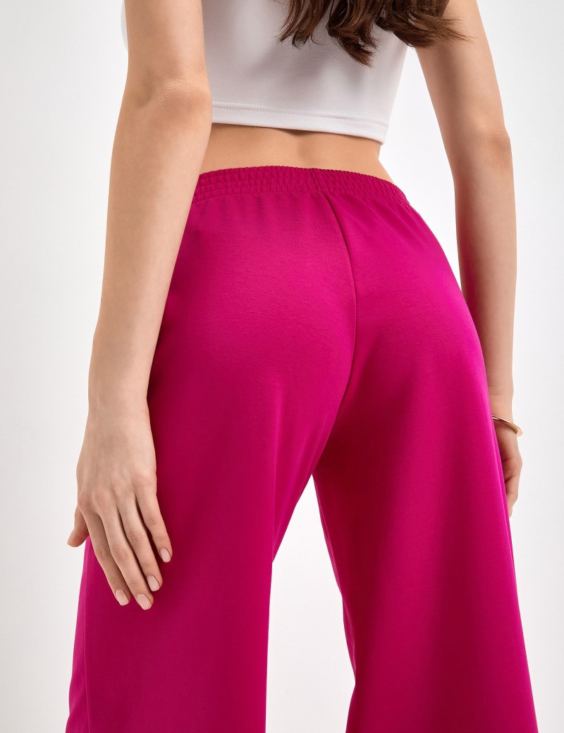 Женские широкие брюки вельвет фуксия