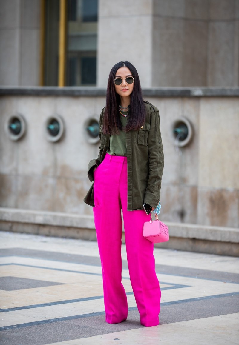 Палаццо фуксия брюки палаццо