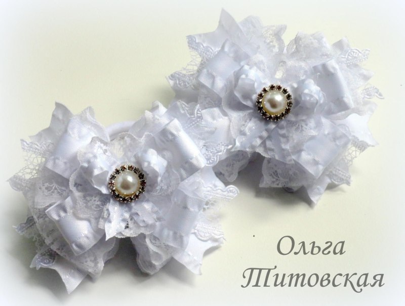 Бантики из шифоновой ленты с волнистым краем МК