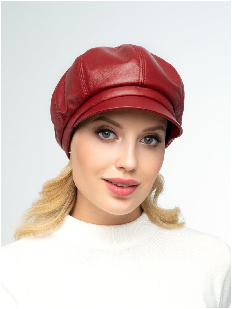 Кепка восьмиклинка женская кожа