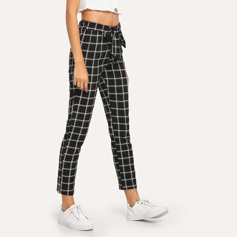 Штаны в клетку женские модные