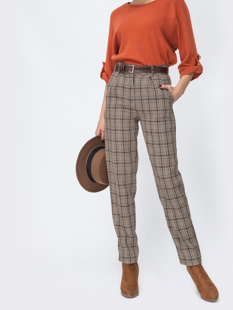 Брюки в мелкую клетку