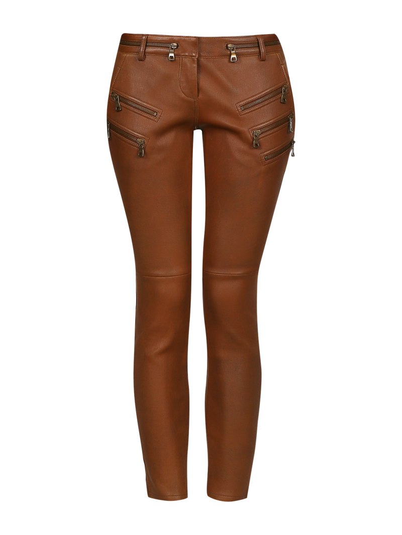 Коричневые кожаные штаны
