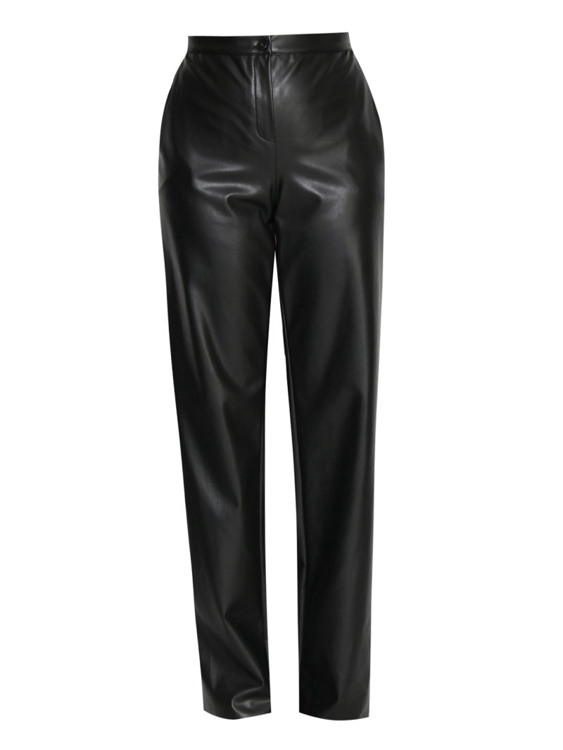 Кожаные штаны женские прямые