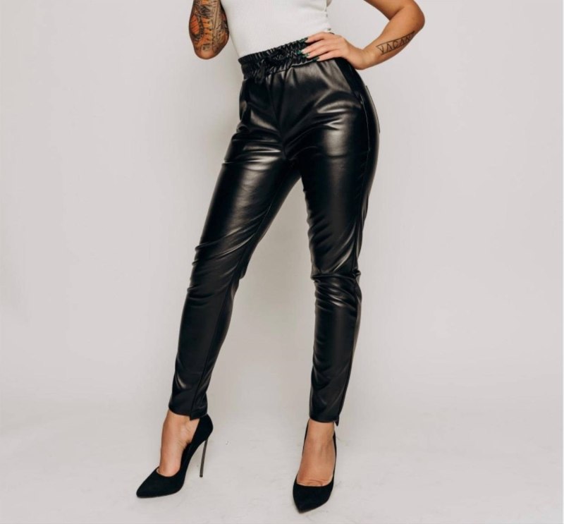 Кожаные брюки женские