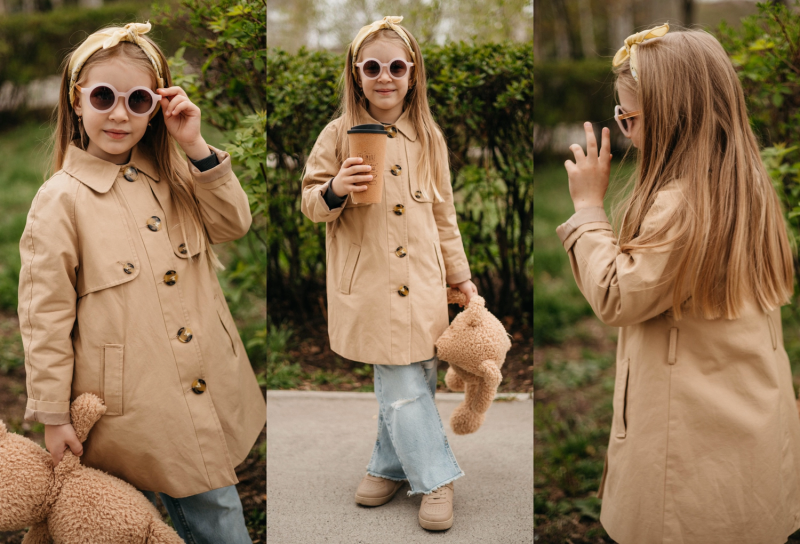 Детское бежевое пальто