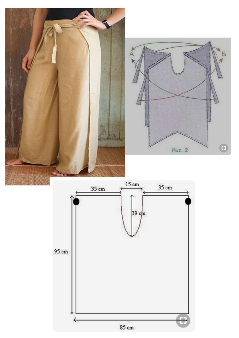 Штаны на завязках без боковых швов